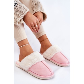 BM Women's Smooth Slippers With Fur Pink Morisea 2