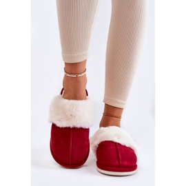 Women's Smooth Slippers With Fur Red Morisea 1