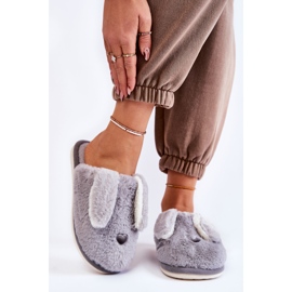Women's Gray Fur Slip-on Slippers Remmi grey 2