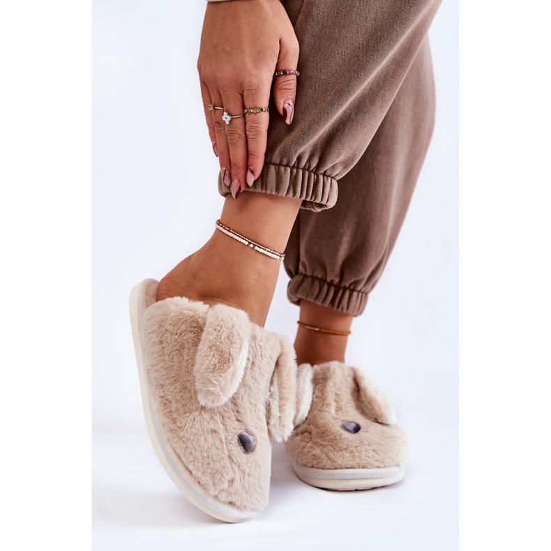 Women's Beige Fur Slippers, Slippers Remmi 1