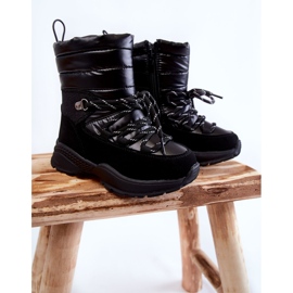 PE1 Black Leena Children's Warm Snow Boots With Zipper 1