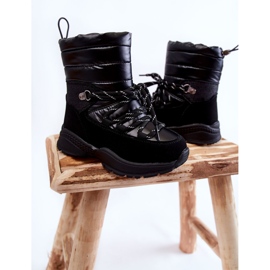 PE1 Black Leena Children's Warm Snow Boots With Zipper 2