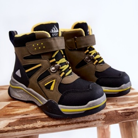 PE1 Children's Booties Trappers Warmed With Wool Khaki Marco black green yellow 1