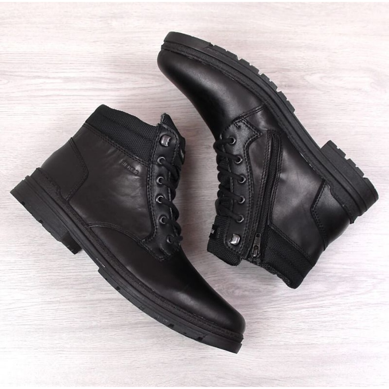 Leather high boots Rieker M RKR558 black 2