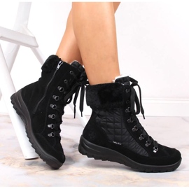 Waterproof leather snow boots Rieker W RKR561 black 2