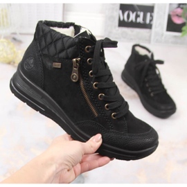 Rieker W RKR567 waterproof leather insulated boots black 1