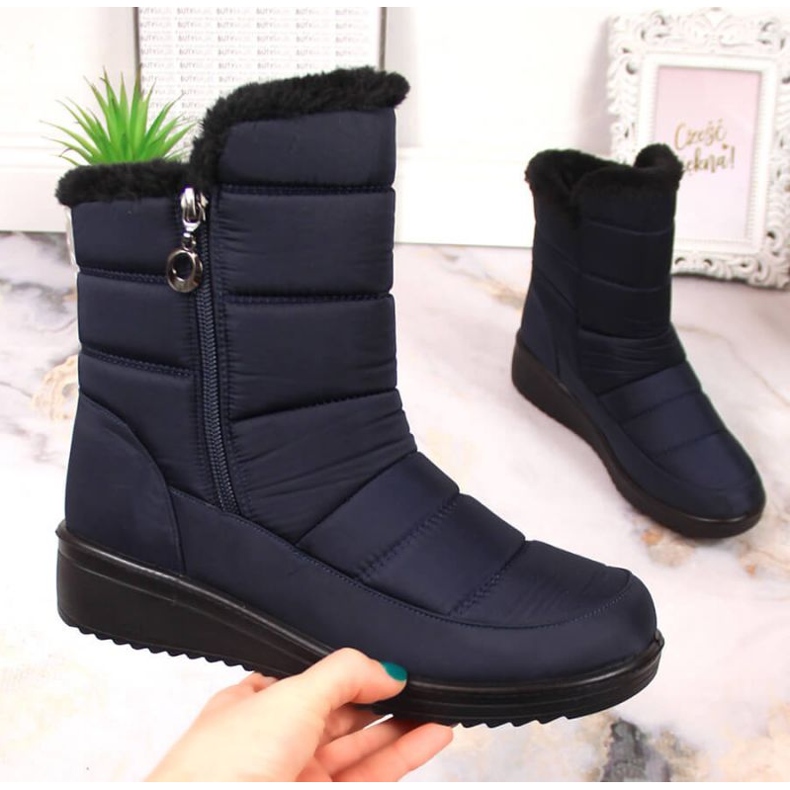 Insulated snow boots NEWS W EVE377B navy blue 1