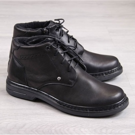 Leather ankle boots with zipper Helios M H810 black 1