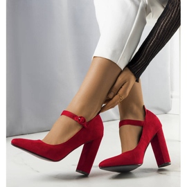 BM Red pumps with a Kaiser strap 1