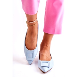 WS1 Leather Ballerinas With Blue Simone Spitz Ornament 1