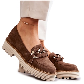 Women's shoes Suede Laura Messi 2523 Brown green 1