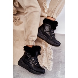 NEWS Women's Lace-up Snow Boots Black Anna 3