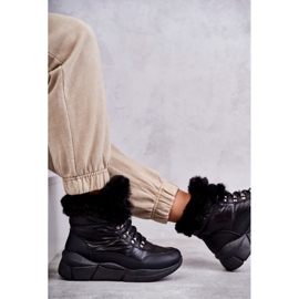 NEWS Women's Lace-up Snow Boots Black Anna 4