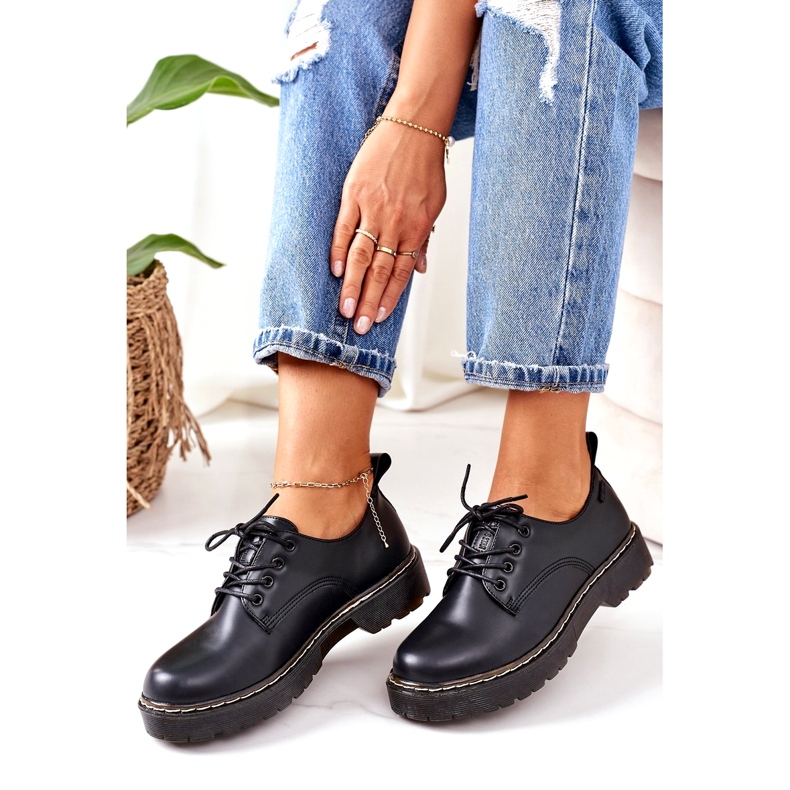 Leather Oxford Shoes Big Star II274107 Black 2