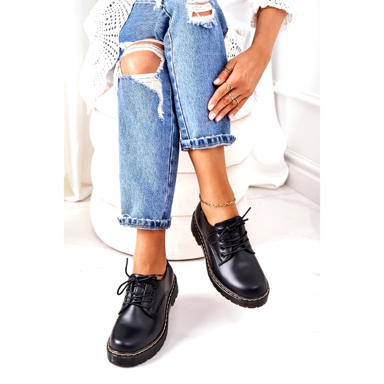 Leather Oxford Shoes Big Star II274107 Black 3