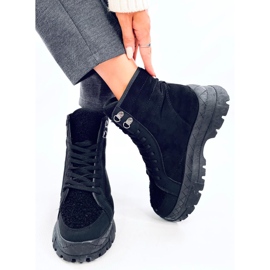 Lace-up boots with a lambskin Khandi Black 1