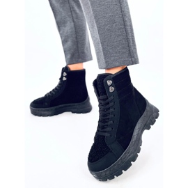 Lace-up boots with a lambskin Khandi Black 2
