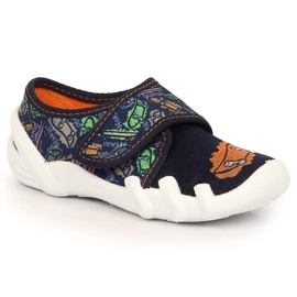 Boys' home slippers with velcro navy blue Befado 273Y345 grenade 2