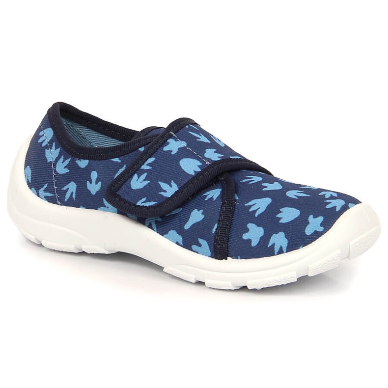 Nursery slippers for boys with velcro navy blue Befado 974X476 2