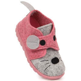 Felt home slippers for girls with Velcro Befado 526P104 1