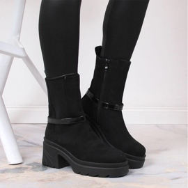 Chelsea boots on the post, insulated with suede Jezzi W JEZ382A black 2
