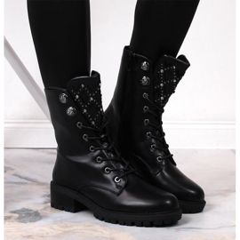 Boots with rhinestones Jezzi W JEZ383 black 2