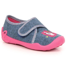 Nursery slippers with unicorn Velcro Befado Jr BEF38 violet 2