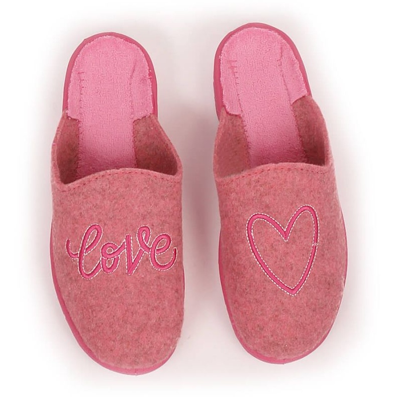 Befado Jr BEF40A home felt sliding slippers pink 1
