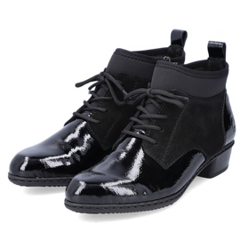 Leather lacquered insulated boots Rieker W RKR573 black 1