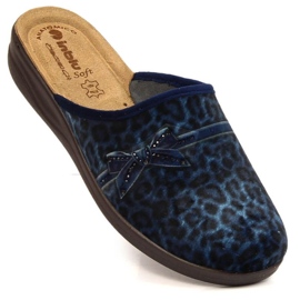 Comfortable slippers with leopard print Inblu W ARC23A navy blue 1