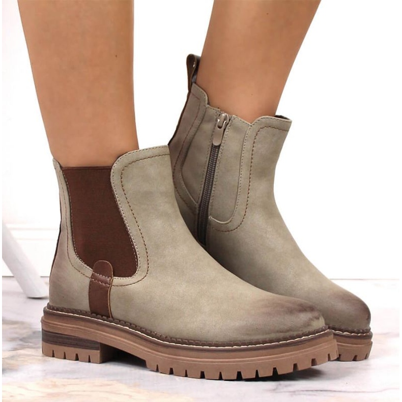 Jodhpur boots on the platform insulated eVento W EVE368A beige brown 2