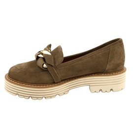 Women's shoes with ornamental ornament Laura Messi 2523 green 1 Women's shoes with ornamental ornament Laura Messi 2523 green 1