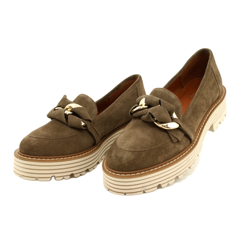 Women's shoes with ornamental ornament Laura Messi 2523 green 2 Women's shoes with ornamental ornament Laura Messi 2523 green 2