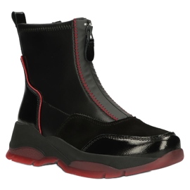 Leather insulated boots Filippo W PAW395 black red 2