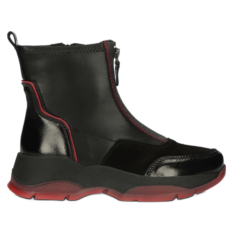 Leather insulated boots Filippo W PAW395 black red 1