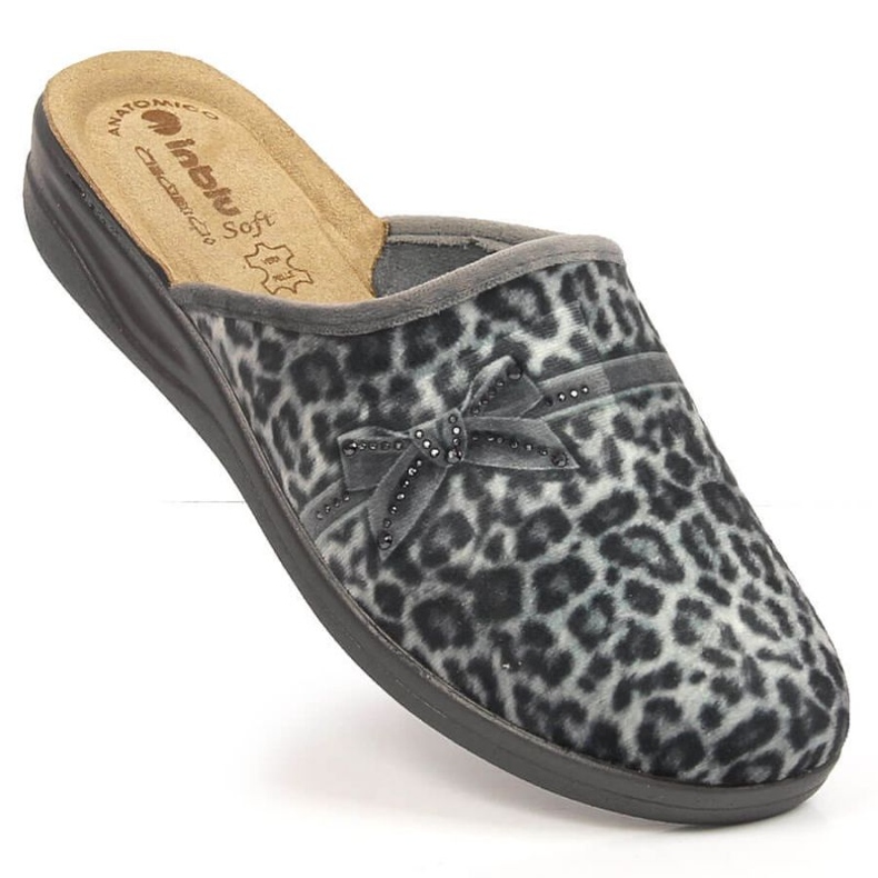 Comfortable leopard print slippers Inblu W ARC23 grey 1