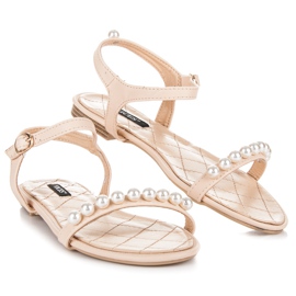 Vices Flat sandals with beads brown 2