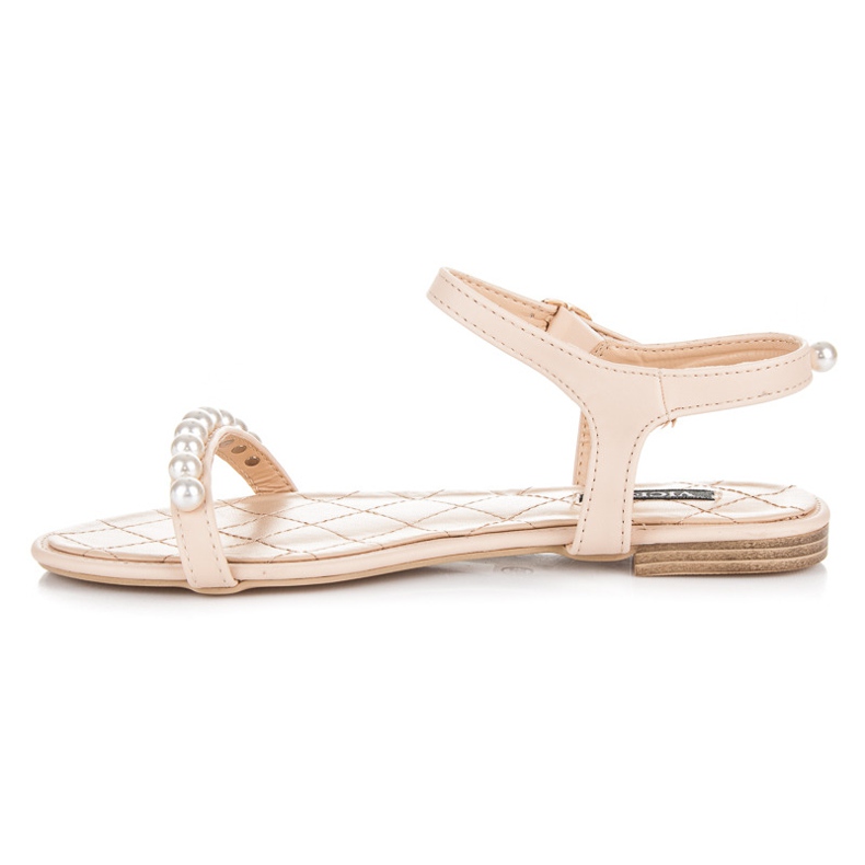 Vices Flat sandals with beads brown 1