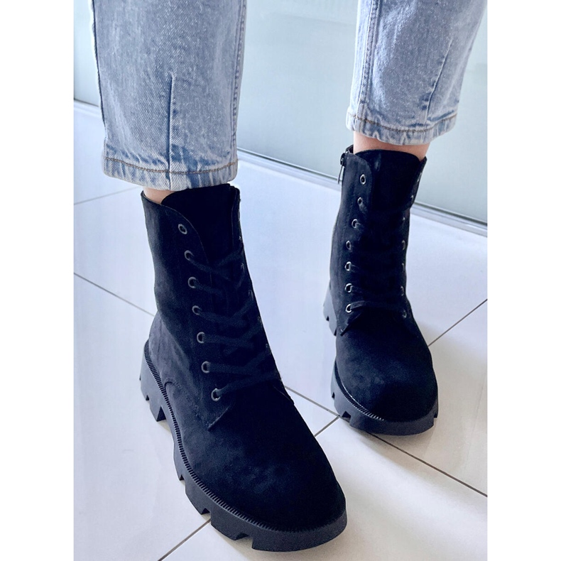 PA1 Pansy Black suede worker boots 1 PA1 Pansy Black suede worker boots 1