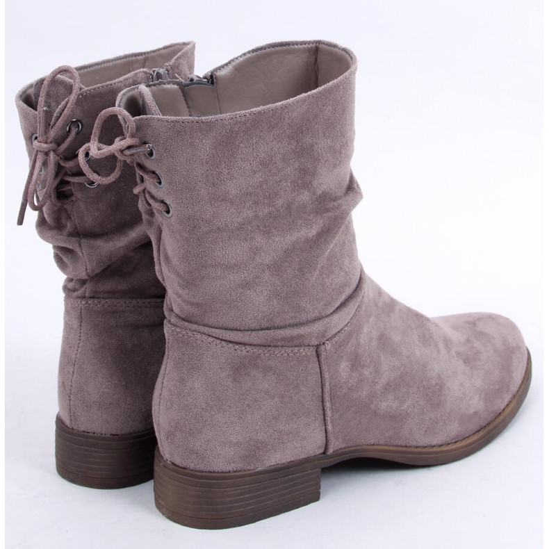 PA1 Theda Khaki flat suede boots beige 2