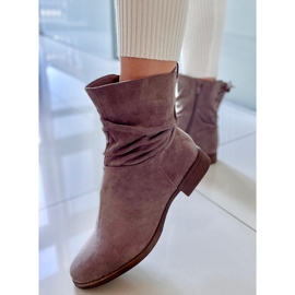 PA1 Theda Khaki flat suede boots beige 1