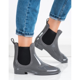 Shiny short rain boots grey 2