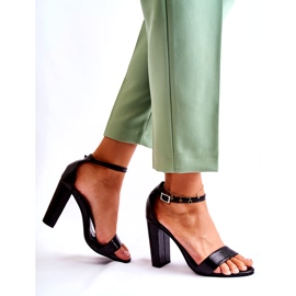 PG1 Classic Leather Sandals On A Bar Black Sallen 2