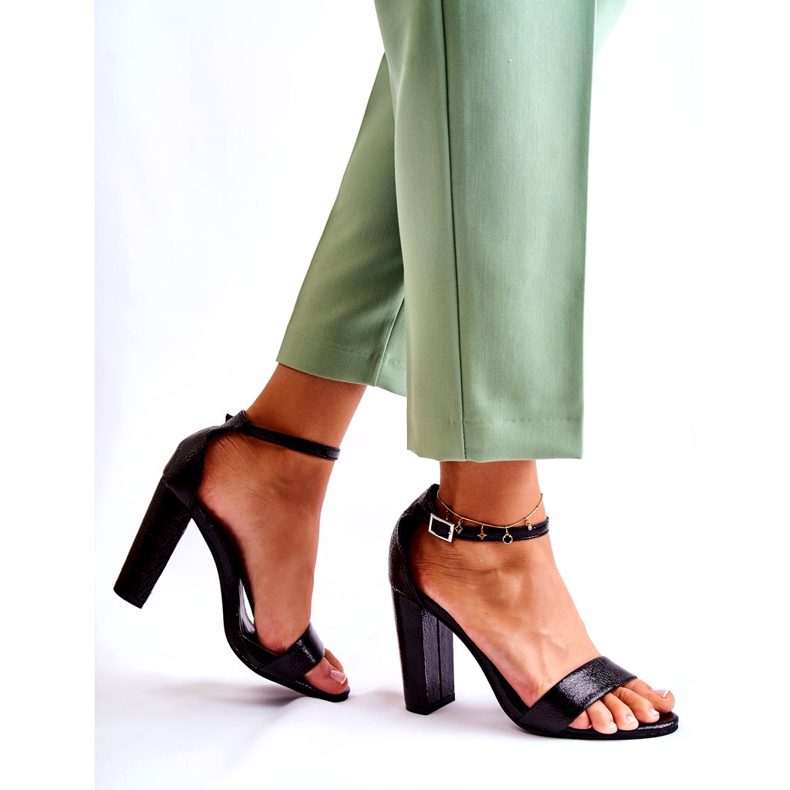 PG1 Classic Leather Sandals On A Bar Black Sallen 2