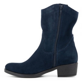 Olivier Women's openwork high heels Angela navy blue boots 1