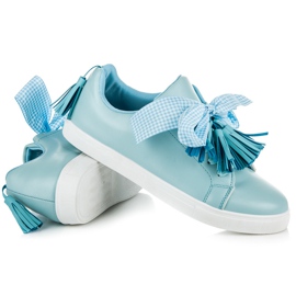Vices Boho sneakers with ribbon blue 1