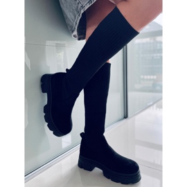 BM Janelle Black sock booties 1