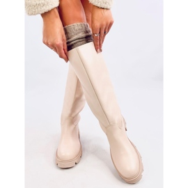 Women's Powell Beige riding boots 1