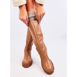 Powell Khaki women's riding boots beige 1