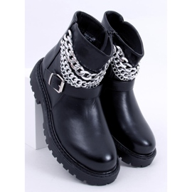 BM Marvin Black ankle boots with chain 1